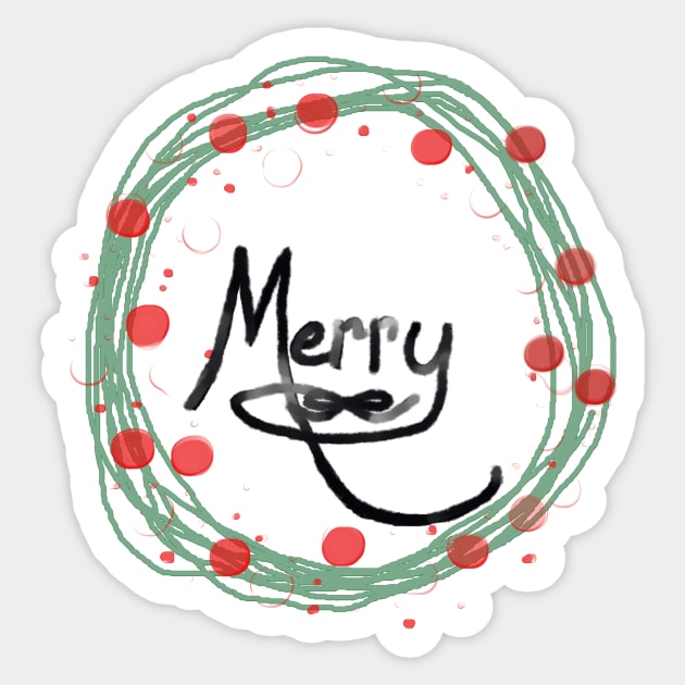 Merry Wreath Sticker by MetaCynth